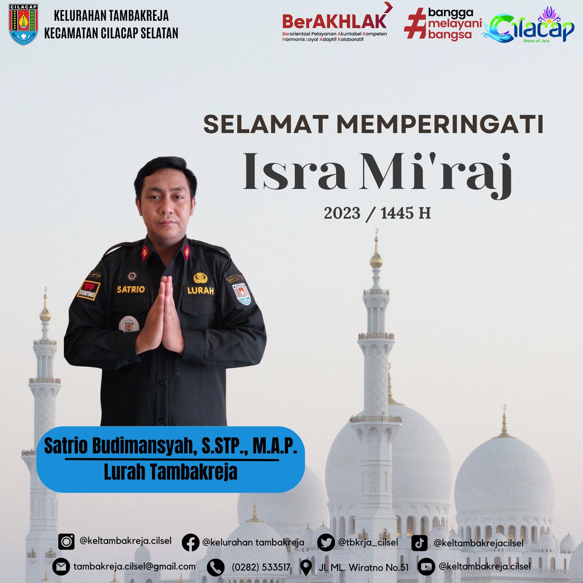 Mari sebarkan pesan kebaikan dan cinta di hari Isra Miraj ini. Semoga kita menjadi umat yang bersatu dan dirahmati Allah SWT...
#isramiraj #isramirajnabimuhammadsaw #cilacap #tambakrejacilacapselatan