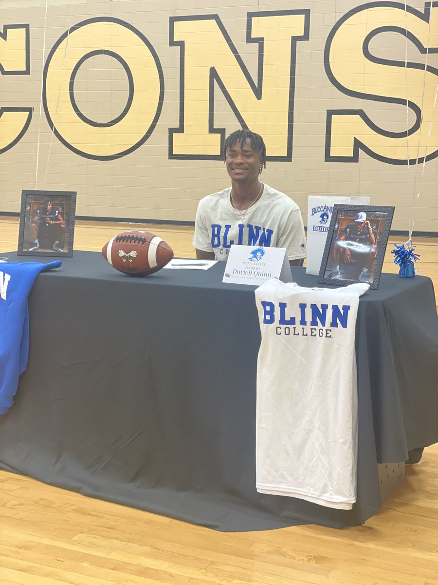 Congratulations are in order for Duriell “Duece” Quinn! Happy Signing Day. @blinn_football got a good one! #ProtectTheNest