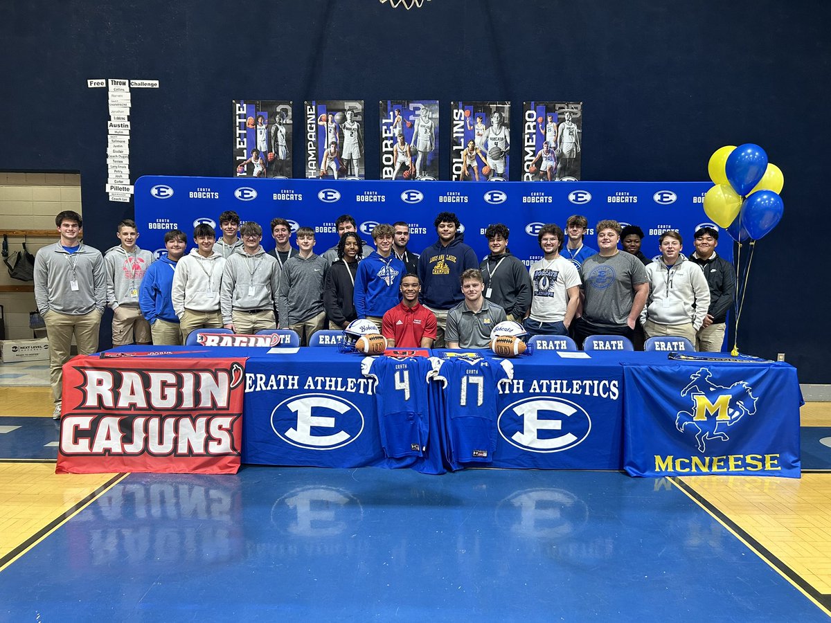 ErathBobcatsFB's tweet photo. 2 of Erath Football’s most accomplished players officially accepted opportunities to play at the next level!

🔴⚪️@pillettechris4 committed to a PWO offer to @RaginCajunsFB!

🔵🟡@lynkonromero committed to a PWO offer to the @McNeeseFB!

#GeauxCajuns #GeauxPokes
#idEntity https://t.co/ApzIfHGmtp