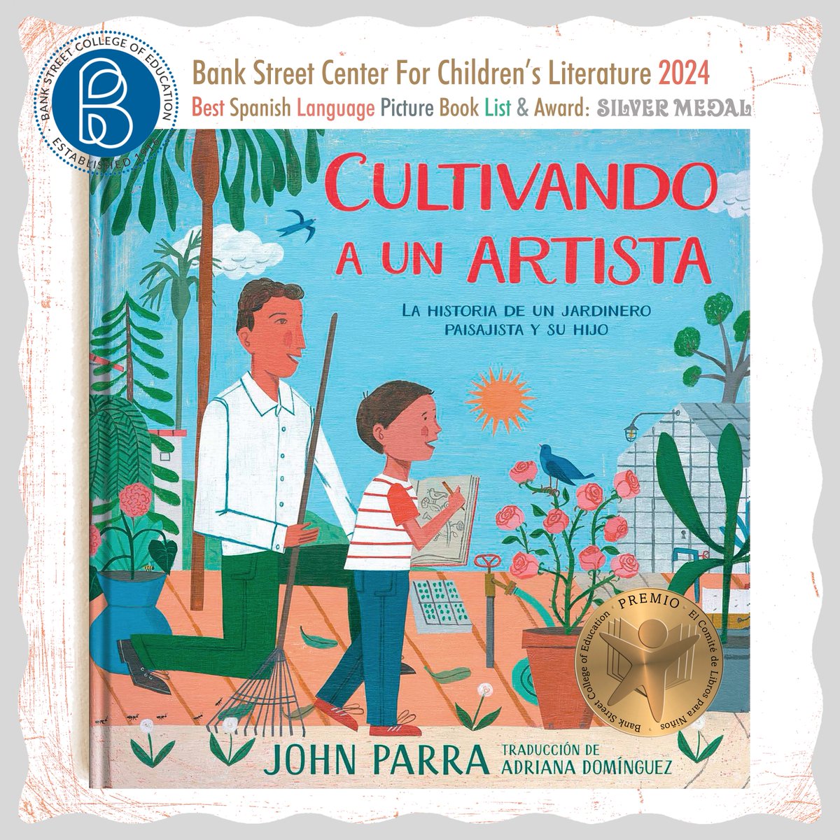 Thank you @BankStreetLib for selecting, Cultivando a un Artista (Growing an Artist) for Best Spanish Language Picture Book List & Award: Silver Medal. Xtra thanks to my agent Adriana @VocesBlog for the book's wonderful Spanish translation. @SimonKIDS shorturl.at/xAMT2