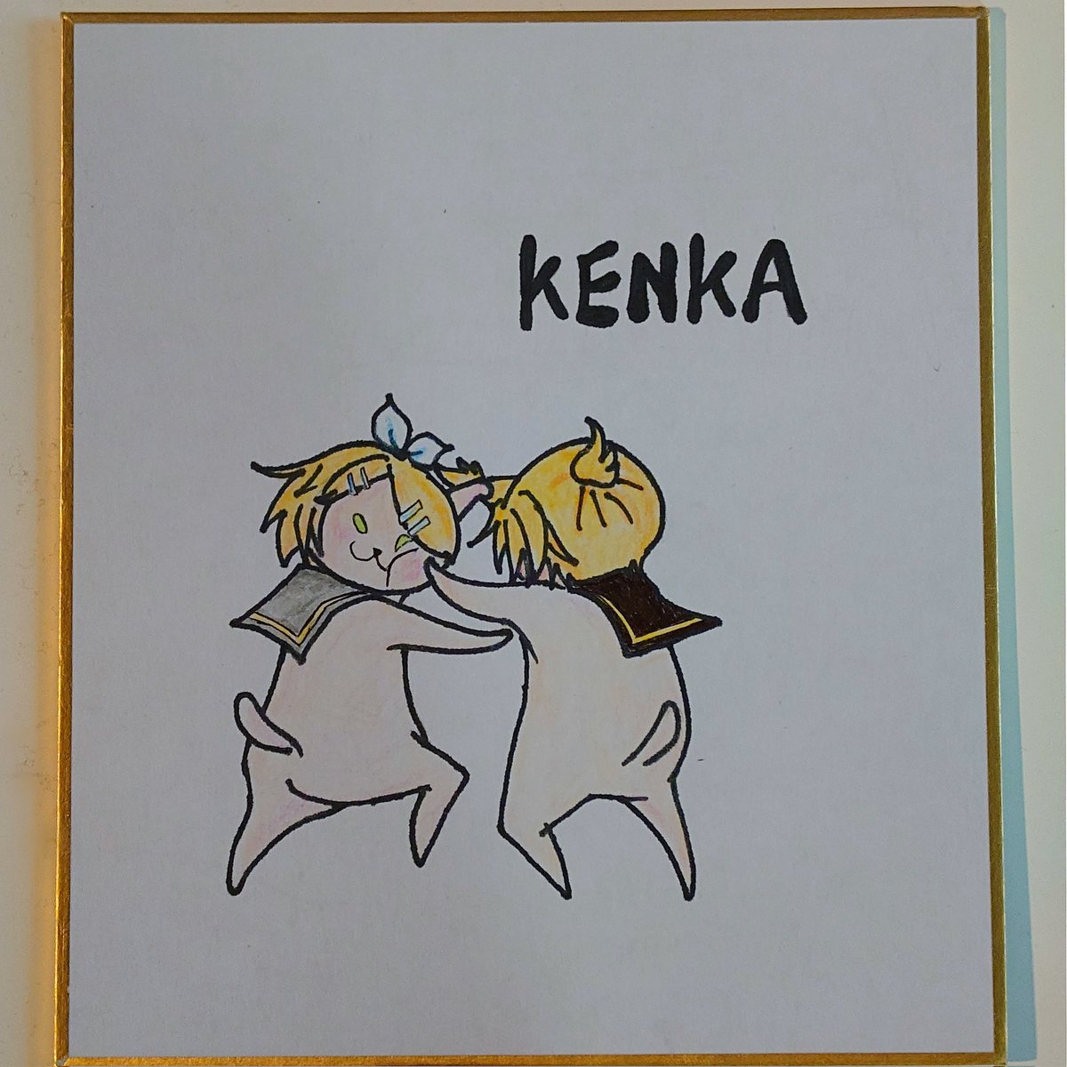 seitennosei's tweet photo. 旦那の部屋に白紙のミニ色紙落ちてたから、たまにお手伝いしているイベントの作家様達に触発されてイラスト描いてみた。
当たり前だけどイラストって絵のうまさだけでなく構図や配色のセンスが問われ���のだと実感。
難しいね。
でも描くの楽しかった。 https://t.co/wGAcKEIJ8f
