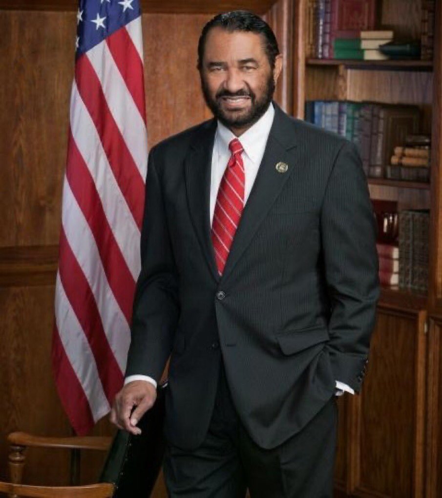 This is Democratic Congressman Al Green. He was about have emergency surgery and left the hospital yesterday in scrubs no shoes on and in a wheelchair just to help block the fascist republican attempt to impeach DHS Secretary Alejandro Mayorkas. What an amazing man and a hero.