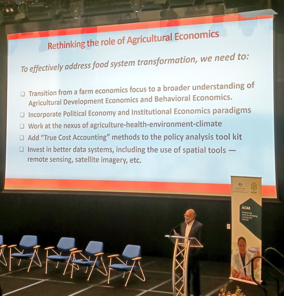 A really insightful session here at #AARES2024 by @prabhupingali where he highlights the 'sticky'ness of middle income Asian countries, and how food-systems transformation here are stagnant because of 'middle income trap'.