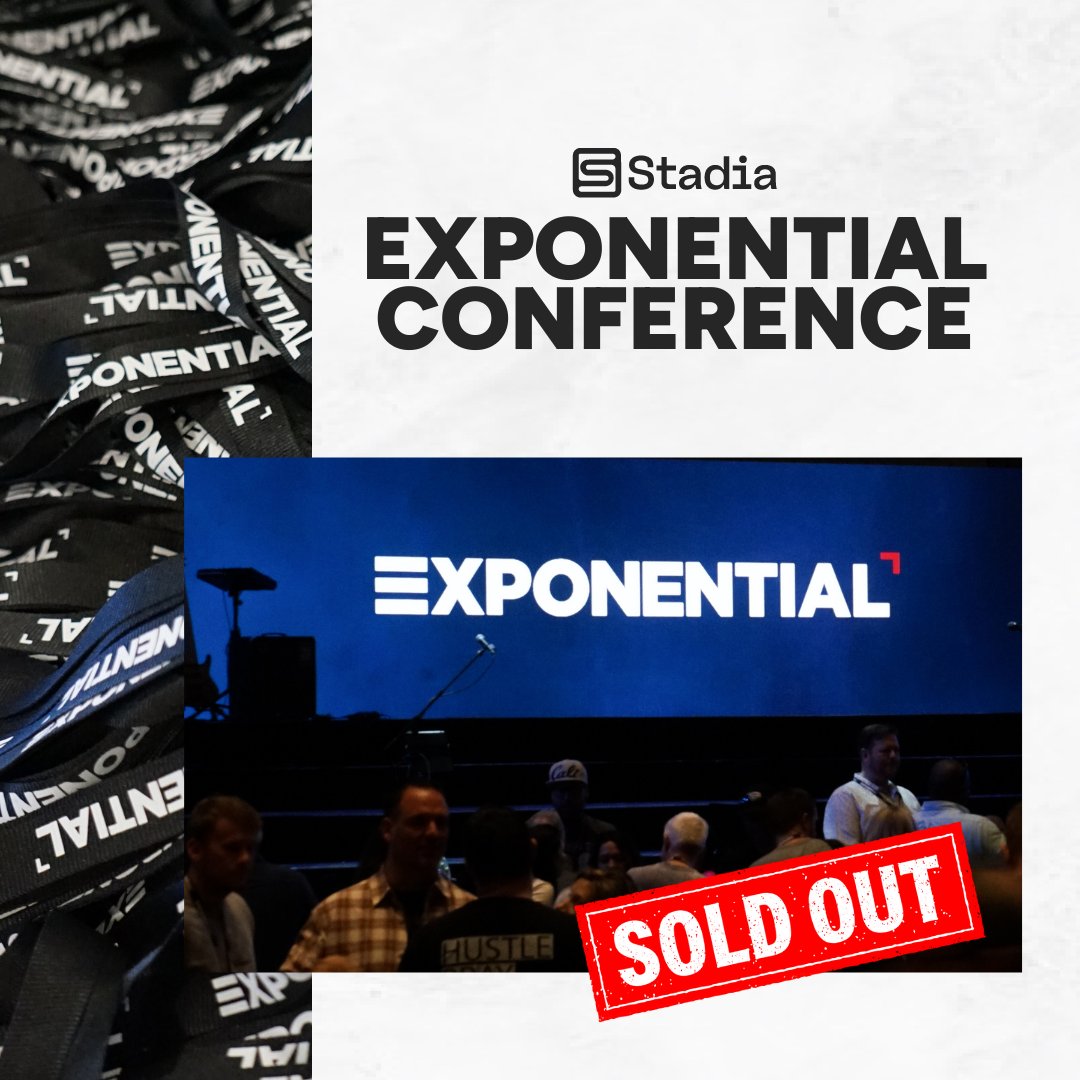 Our discounted tickets for Exponential next month are SOLD OUT! Let us know if you'll be there, comment below, text your favorite Stadia team member, or shoot us an email at info@stadia.org, we'd love to see you! ❤️
