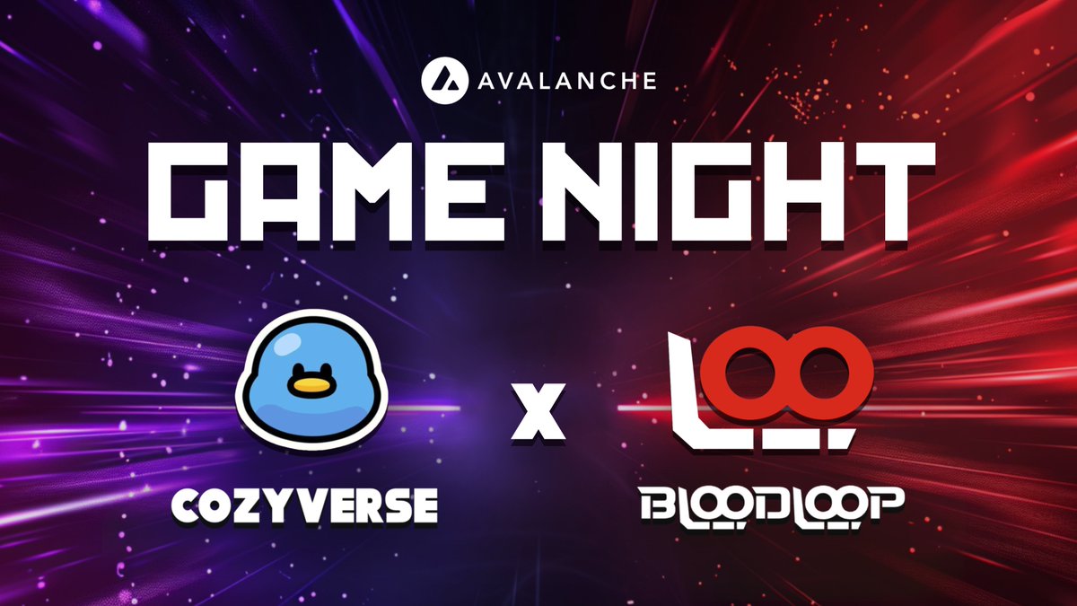 Tomorrow night we are teaming up with <a href="/GamingOnAvax/">Gaming on Avax</a> and <a href="/BloodLoopGAME/">BloodLoop🔺 | Hero-Shooter</a> for a special game night leading up to the big tourney!

Join us in the Avalanche discord for gaming and alpha with the Avax community 🔺
discord.gg/avax