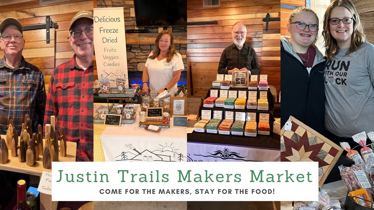 Justin_Trails's tweet photo. Join us for a SUPER FUN Justin Trails Makers Market with Food + Wine on Saturday, February 10th from 10 - 3:00 at Justin Trails Resort 7452 Kathryn Avenue - 8 miles south of Sparta Wisconsin. https://t.co/DCehpL8AAH