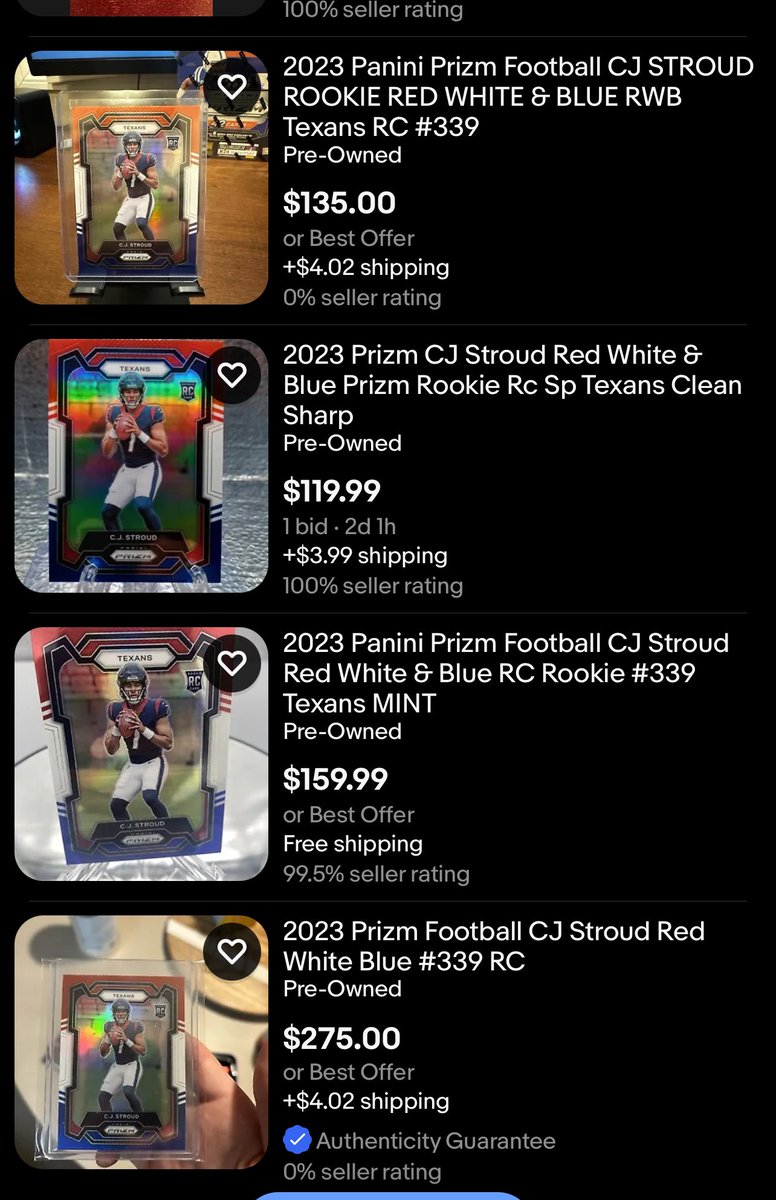 pineda82563's tweet photo. Super Bowl Sunday Giveaway!!!!

Hourly Drawings for Vintage and Modern Age Football Cards will be Up for Grabs!

Grand Prize!
CJ Stroud RC Red White and Blue Prizm!! 
Current Ebay Comp Value of $150!!!

Runner up!
CJ Stroud RC Prizm

MUST LIKE, FOLLOW, &amp; RETWEET to be eligible!! https://t.co/MnsctAeMIq
