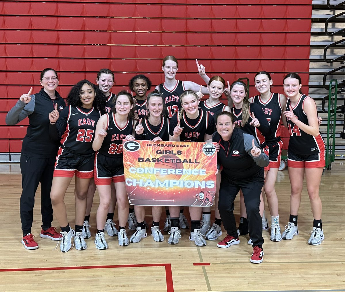 Congratulations to the GE  varsity team on a conference championship!  It’s the first time in at least 30 years.  All of your hard work has paid off!   !!  A special shout out  to our seniors Catey Carney  , Ciara Johnson, Christina Chiero, Liv Robbins, and Gabby Walton