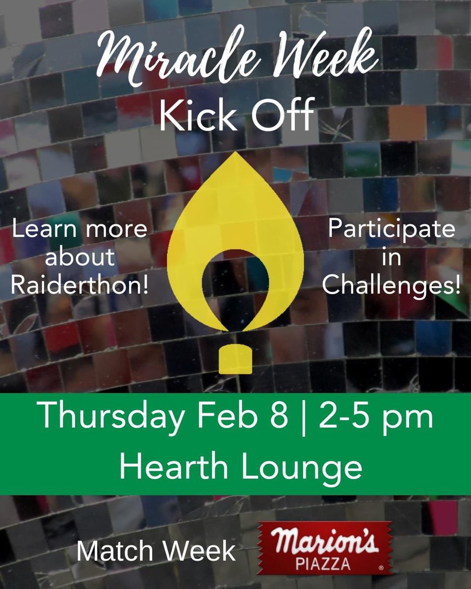 Are you curious about Raiderthon? Get a taste of it tomorrow during our Miracle Week Kick Off event! We cannot wait to see you there! 

#kidscantwait #MiracleWeek #kcw #Matchweek #marionspiazza #Raiderthon24