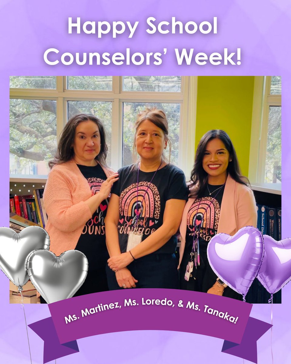 Happy School Counselors' Week! We have an amazingly talented and dedicated team who supports students' academic success, emotional well-being, and more! From all of your NHS Panthers, THANK YOU! 💜🩶🐾