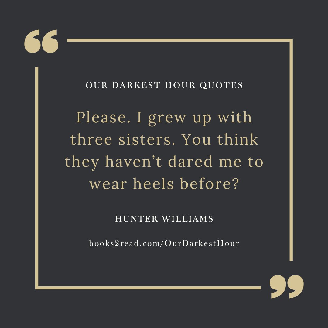 Our Darkest Hour does not only feature an #mmromance but a whole slew of characters, including Hunter Williams, a straight man who has zero issue crossdressing, because... why would he?

#romance #foundfamily #LGBTQbooks #booktwt