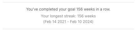 I started using <a href="/todoist/">Todoist</a> 10 years ago this month. 

The features &amp; performance releases over the last year make one of the versatile yet simple tools out there.

The number of completed tasks isn't the main goal, but a streak of 156 weeks (aka 3 yrs) is pretty cool.