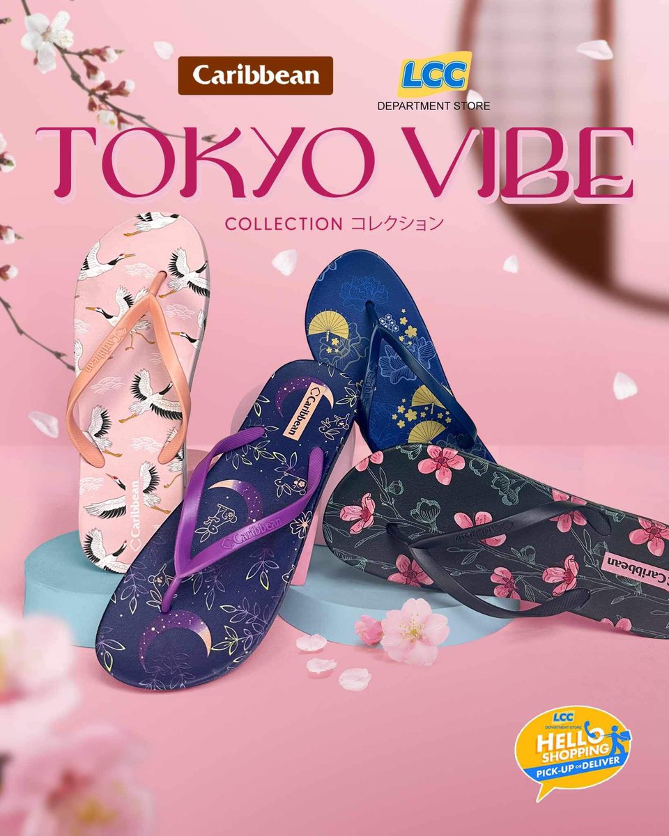 LCCdeptstore's tweet photo. Ready to infuse your steps with Tokyo's energy? 🇯🇵 Check out the sleek new Slippers collection from Caribbean, available at the LCC Department Store! 

Your feet deserve the best. Grab yours now! 🛒💙

#CaribbeanSlippers #TokyoVibe #LCCDepartmentStore https://t.co/Tcm2ep6wed