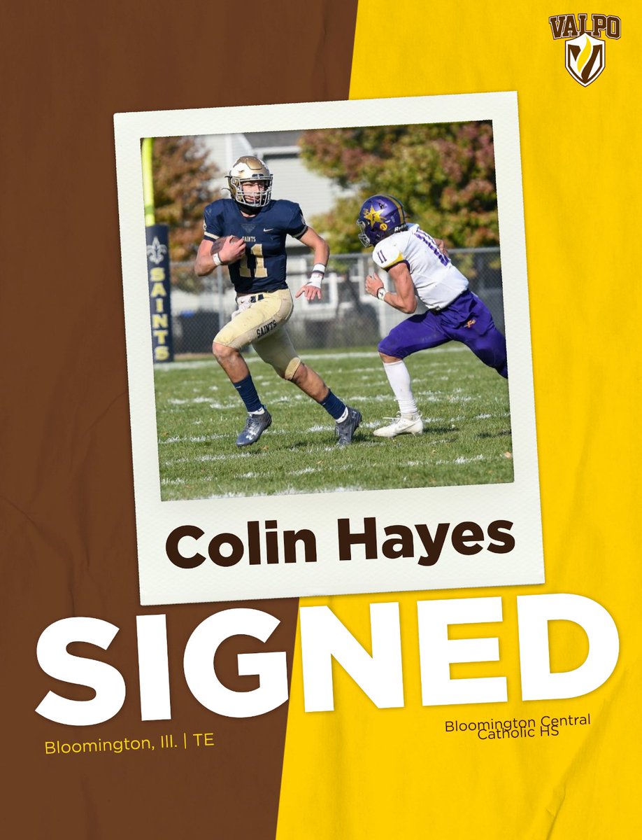 IL ➡️ IN Dynamic playmaker who can score from anywhere on the field! 🏈 Welcome to the family,@ColinHayes25 🟡🟤 #NSD2024 | #ValpoNSD | #ThirtySix💯