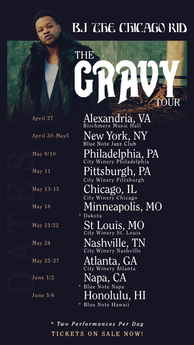 Gravy Tour! Coming to a city near you! Get your tickets now! bjtckworld.com