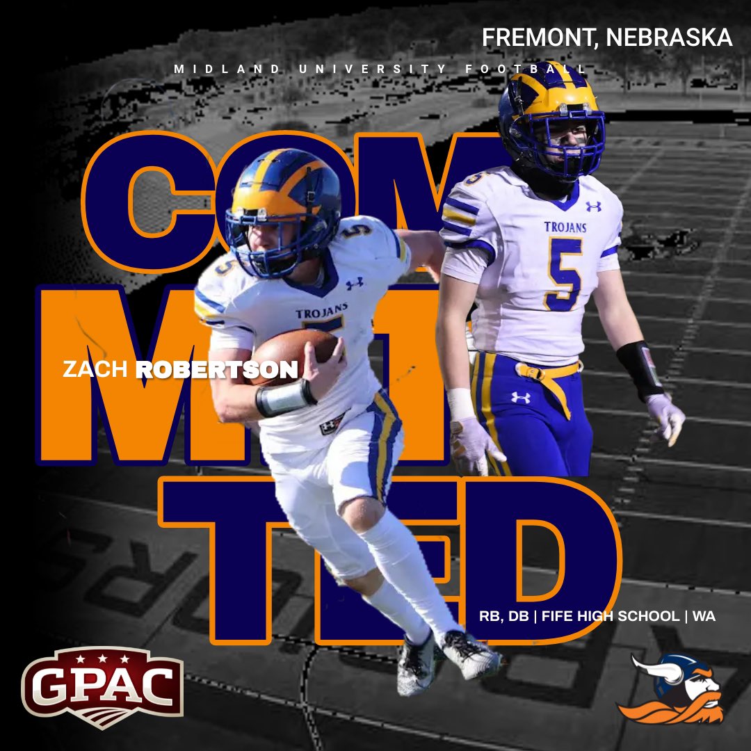 FIFE "ATF" FOOTBALL (@fifefootball) on Twitter photo We couldn’t be more proud of Zach Robertson and his commitment to the Midland University Warriors!!! We’re excited to see what the future has in store for you! #ultimarewarrior <a href="/MidlandU_FB/">Midland Football</a> <a href="/ZachRob45297972/">Zach Robertson</a> <a href="/FifeHSAthletics/">Fife High Athletics</a> We couldn’t be more proud of Zach Robertson and his commitment to the Midland University Warriors!!! We’re excited to see what the future has in store for you! #ultimarewarrior <a href="/MidlandU_FB/">Midland Football</a> <a href="/ZachRob45297972/">Zach Robertson</a> <a href="/FifeHSAthletics/">Fife High Athletics</a>
