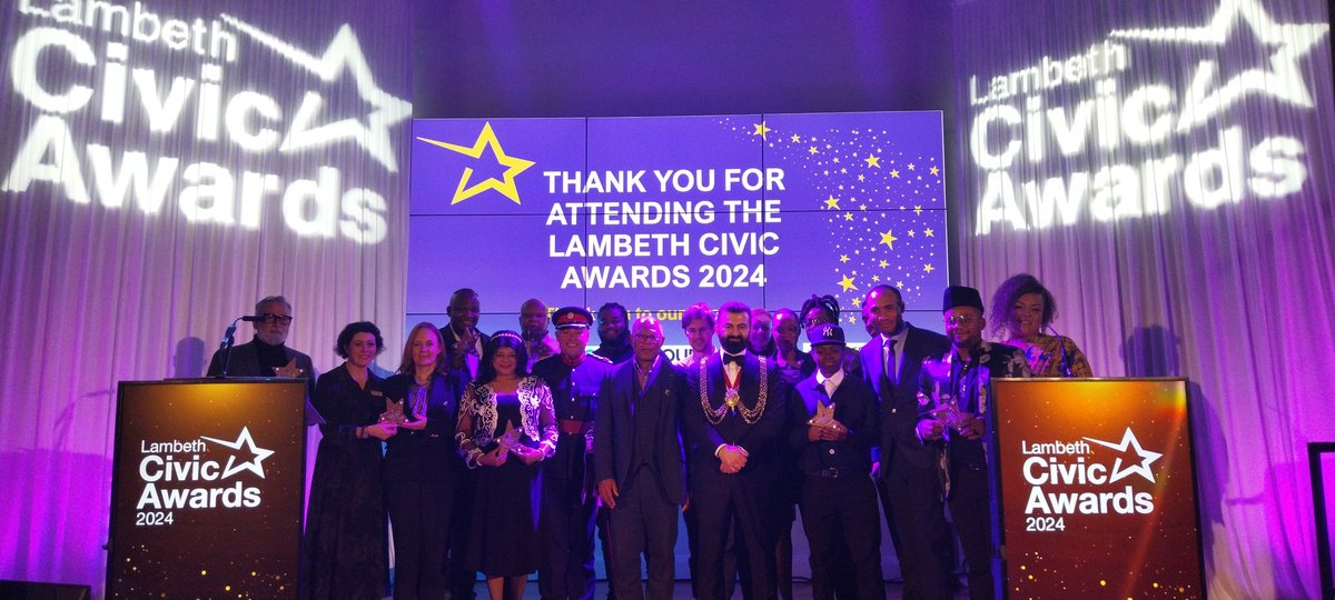 lambeth_council's tweet photo. @LaraLeeOfficial @AbstractBenna @smpbrixton @ClimateEdUK @NeKundaNlaba @blackculturemar @Twanieka @daviddandridge1 @NeonPerformArts A final congratulations to all our #LambethCivicAwards24 winners 🏆👏🙌 Well done! https://t.co/WJYQgUjAZc