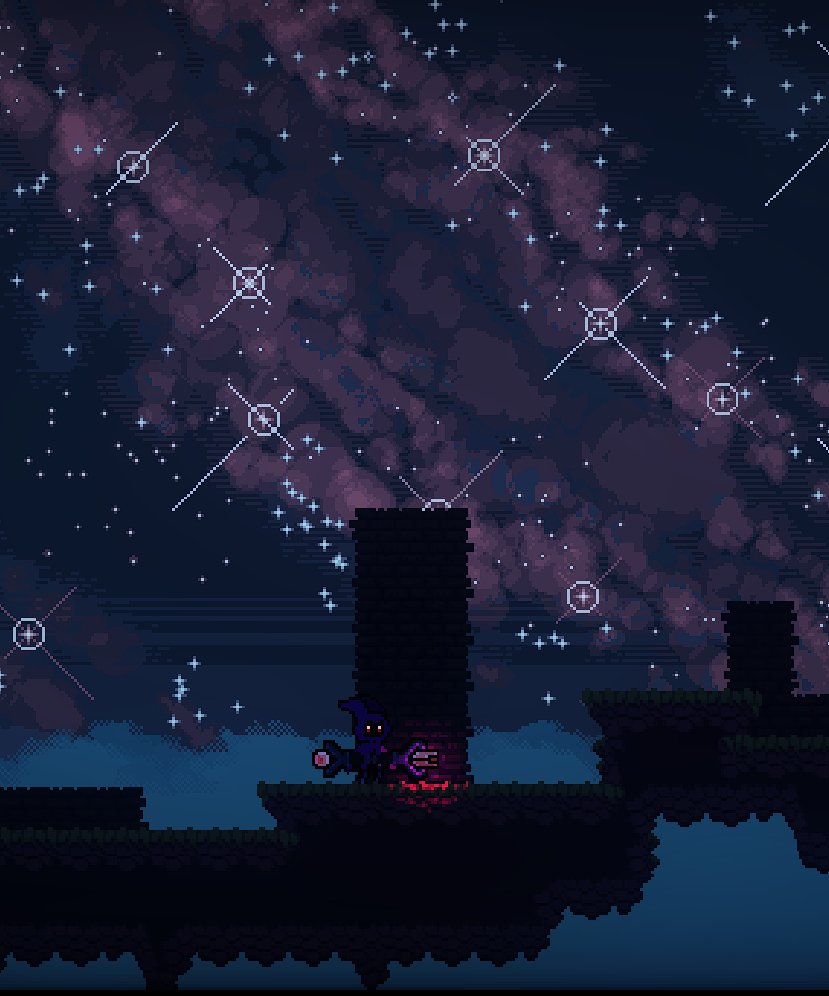 MechHand_'s tweet image. The sky above the fallen kingdom ✨

#Aseprite #GodotEngine #madewithgodot
#pixelart #indiedev #indiegame #IndieGameDev