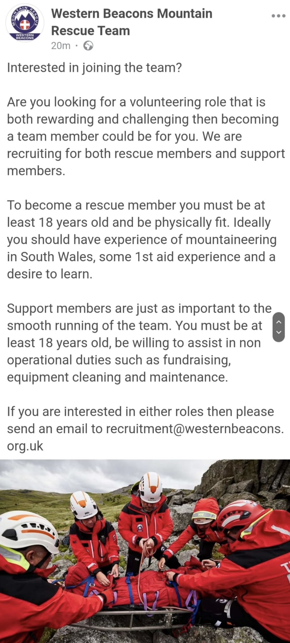 Western Beacons Mountain Rescue Team on X: &ldquo;Interested in joining 