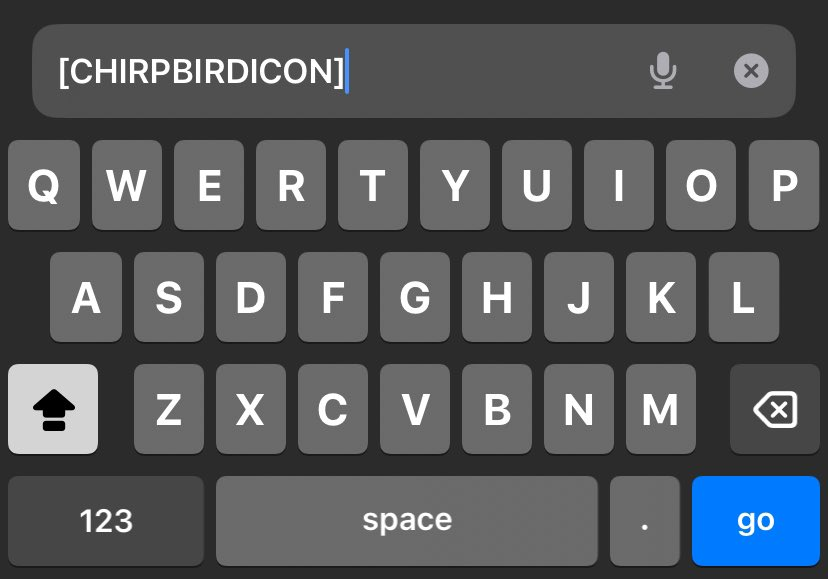Type in this code to make the Twitter bird logo appear! [CHIRPBIRDICON ...