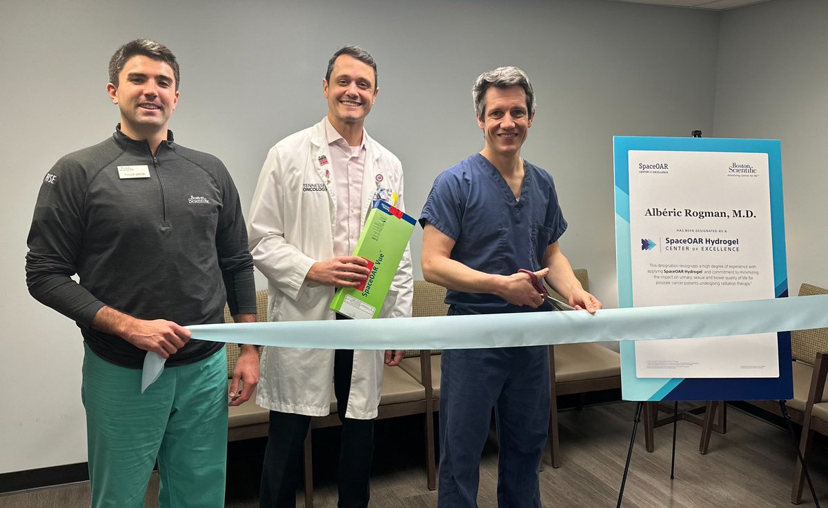 Dr. Rogman at <a href="/UA_Nashville/">Urology Associates</a> is the first urologist in Tennessee to be designated a SpaceOAR™ Center of Excellence! Thank you for your dedication to #prostatecancer patients &amp; giving them the option to help protect their quality of life while undergoing RT. Congrats!