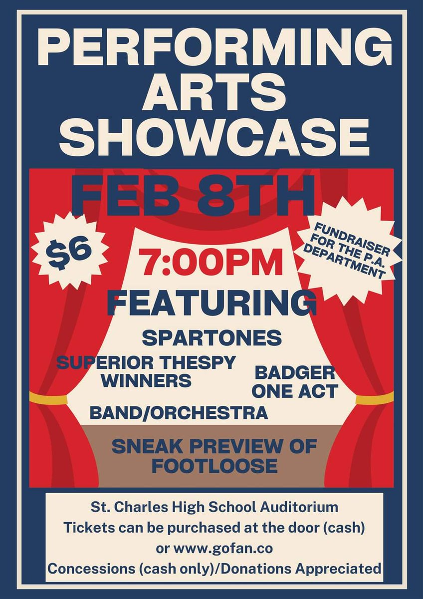 Come out tomorrow night to see what all the hype is about! <a href="/StCharlesHS/">St Charles High School</a> <a href="/CCPS/">Charles County Public Schools</a> <a href="/FineArtsCCPS/">Charles County Public Schools Fine Arts</a> <a href="/StCharles_sga/">Spartan SGA</a>