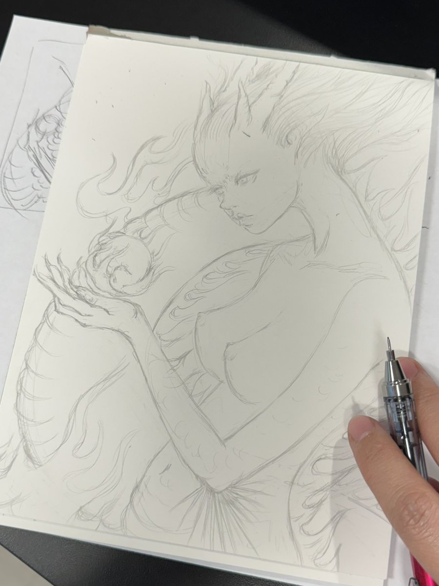DrawWeiwei's tweet photo. I think I will draw a dragon girl🐲 https://t.co/WTSu30Z3mt