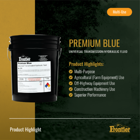 Unleash the Power of Premium Blue: Your All-in-One Solution for Peak Performance in Agriculture, Off-Highway, and Construction Machinery. Elevate your equipment's capabilities with unmatched versatility and superior performance!

#frontier #lubricants