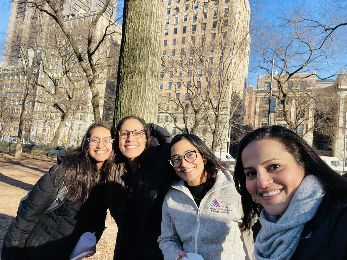 Lovely midafternoon walk in Central Park with the former sleep PD @NeomiShah , current PD , and the sleep fellows @IbrahemMarwah and Nikhita Jain! @Respiratory_NYC