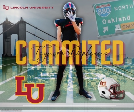 Blessed to say I’ve received an offer to continue my playing career at Lincoln University in Oakland California. Thank you @sando5656 & @oaksfb for believing in my talent and bringing me on board. With that being said I’m committed and would like to thank @JimBittner4 for taking