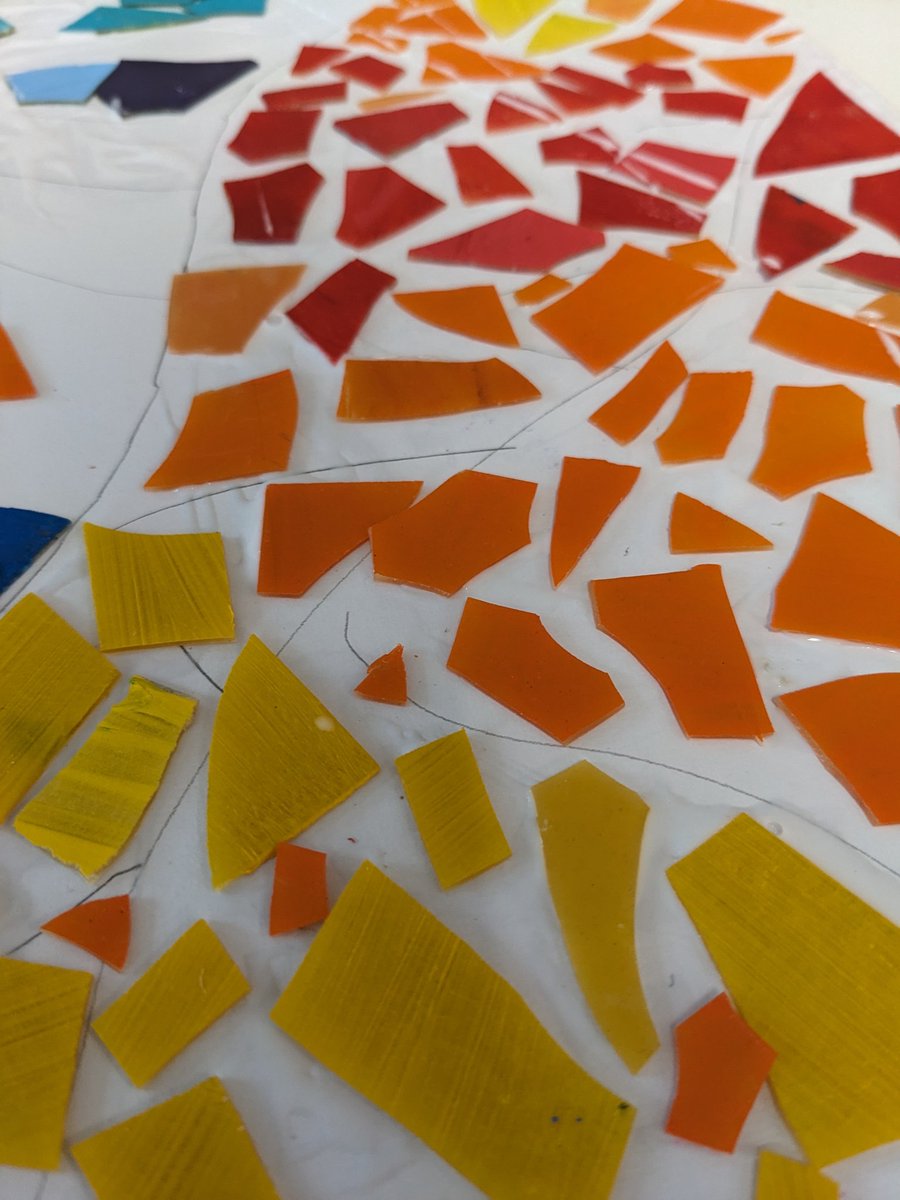 Year Three worked really hard; planning, colour mixing, painting lasagne sheets, using the colour wheel and finally creating this mosaic piece to illustrate one of our school values. <a href="/primarypont/">Ponteland Primary</a> <a href="/Y3Pont/">Year 3 Pont</a>