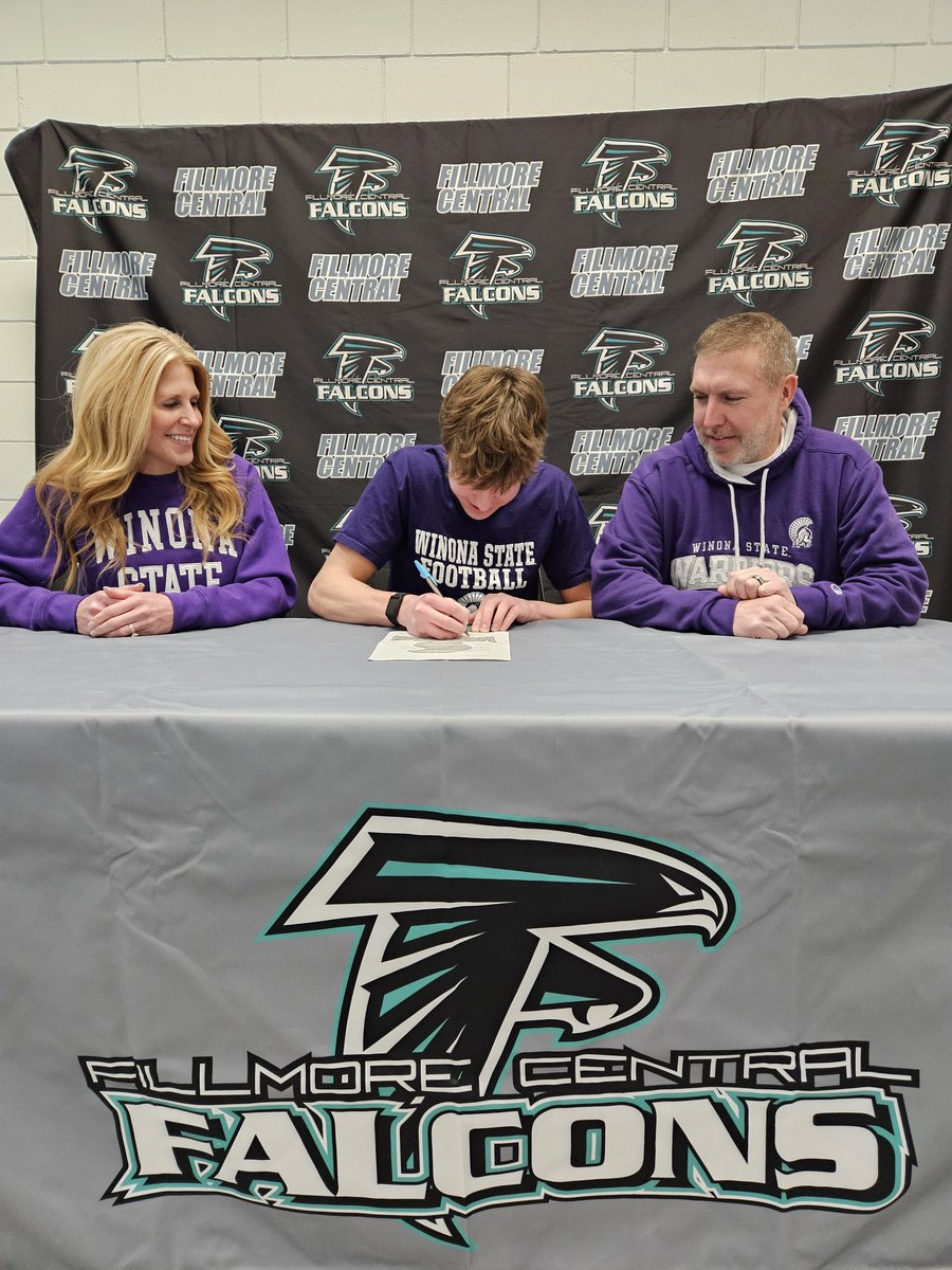 FCFalconSports's tweet image. Congratulations to Jayce Kiehne on signing to play football at Winona State University!