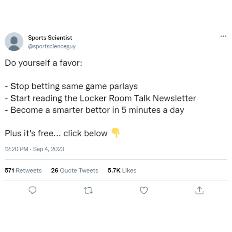 Lockeroomtalk_'s tweet photo. "My friends think I'm a sports analyst (I'm not), I just read the Locker Room Talk (and they have no idea it exists)." -- LRT Reader

Click the image below to start reading for free 👇