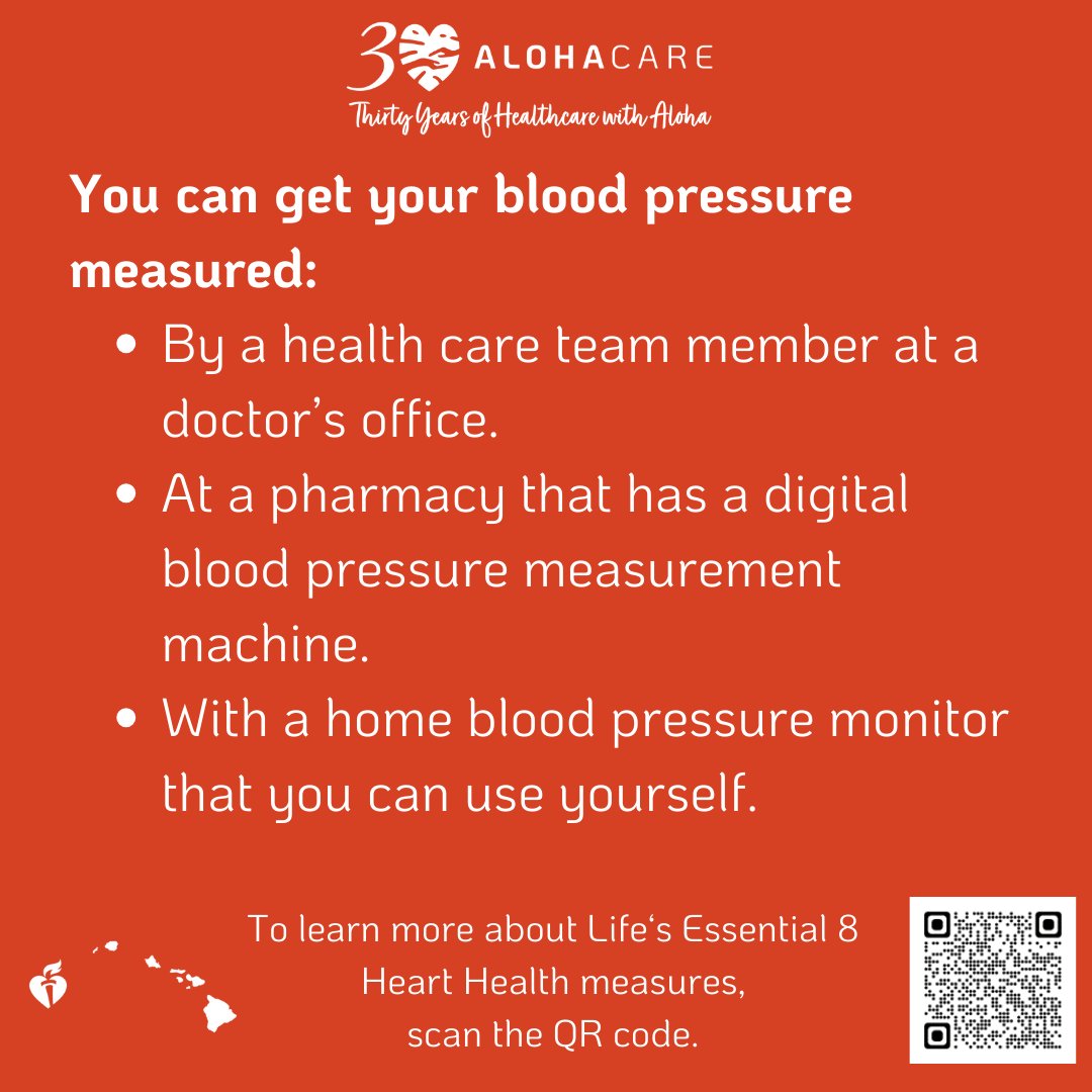 February is #HeartMonth and there's no better time to check your blood pressure. Also learn more about Life's Essential 8 here: heart.org/en/healthy-liv… #hearthealthyliving #hearthealthjourney #cardiohealth
