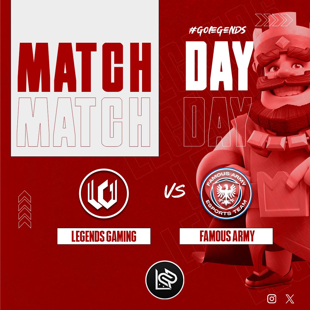 ⬜MATCH DAY🟥

Listos, para nuestra misión de hoy 🔜 salir a buscar esos 3 pts, leyendas😾, hacia la cima de la tabla. 🔝🔥🚀

🏆<a href="/LPCRPA/">LPCRpa</a>
🆚️ <a href="/famousarmycr/">Famous Army™️</a>
📌Jornada 2
⏰ 8:00h 🇵🇦

¡HASTA EL FINAL! Vamos🔥
#GoLegendsgaming ❤