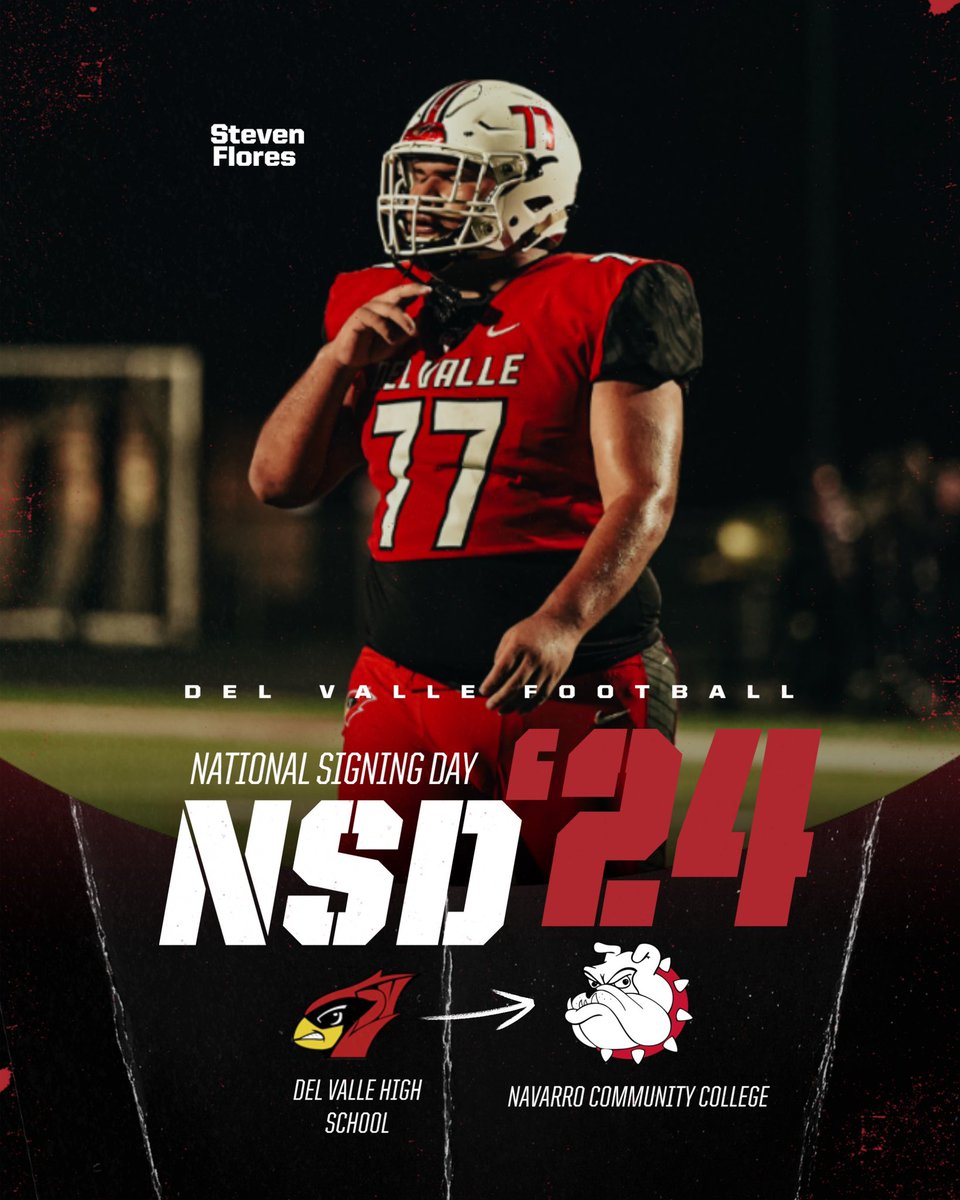 Thank You Steven Flores , For Everything You Did For The Cards! <a href="/dvisd_athletics/">Del Valle ISD Athletics</a> #GoCards 

From Del Valle HS To 

Navarro Community College ✍️ 
 
Goodluck !!!!