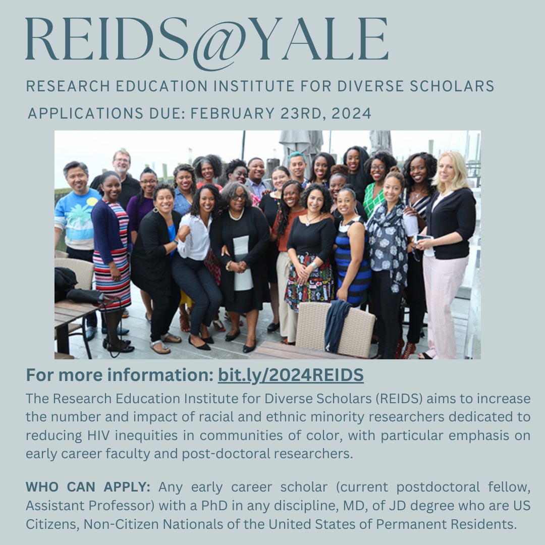 Come join the fabulous REIDS program which focuses on building skills in HIV equity research, growing professional networks and skills and reducing structural barriers and inequities in academia.