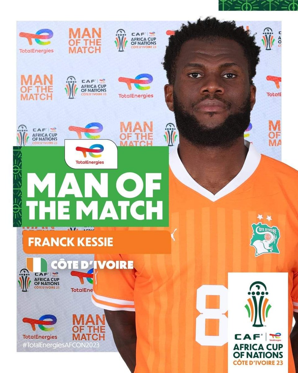 luca_varan's tweet photo. 🚨 OFFICIEL ✅ ! Franck Kessié est élu HOMME DU MATCH de Côte d'Ivoire - RD Congo ! 🇨🇮
#CAN2023 https://t.co/EE8Fcwohyc