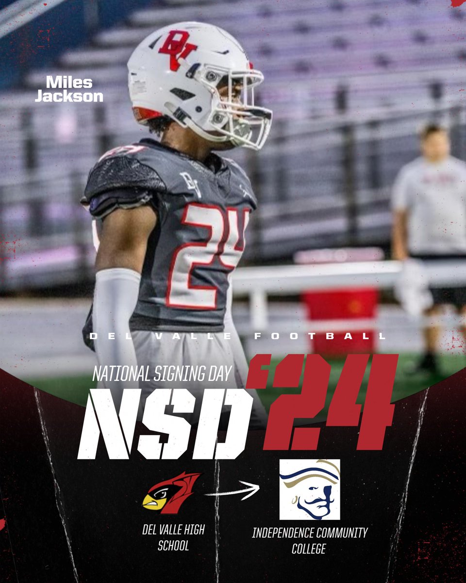 Thank You Miles Jackson , For Everything You Did For The Cards! <a href="/dvisd_athletics/">Del Valle ISD Athletics</a> #GoCarder 

From Del Valle HS To 

Independence Community College ✍️ 
 
Goodluck In Kansas!