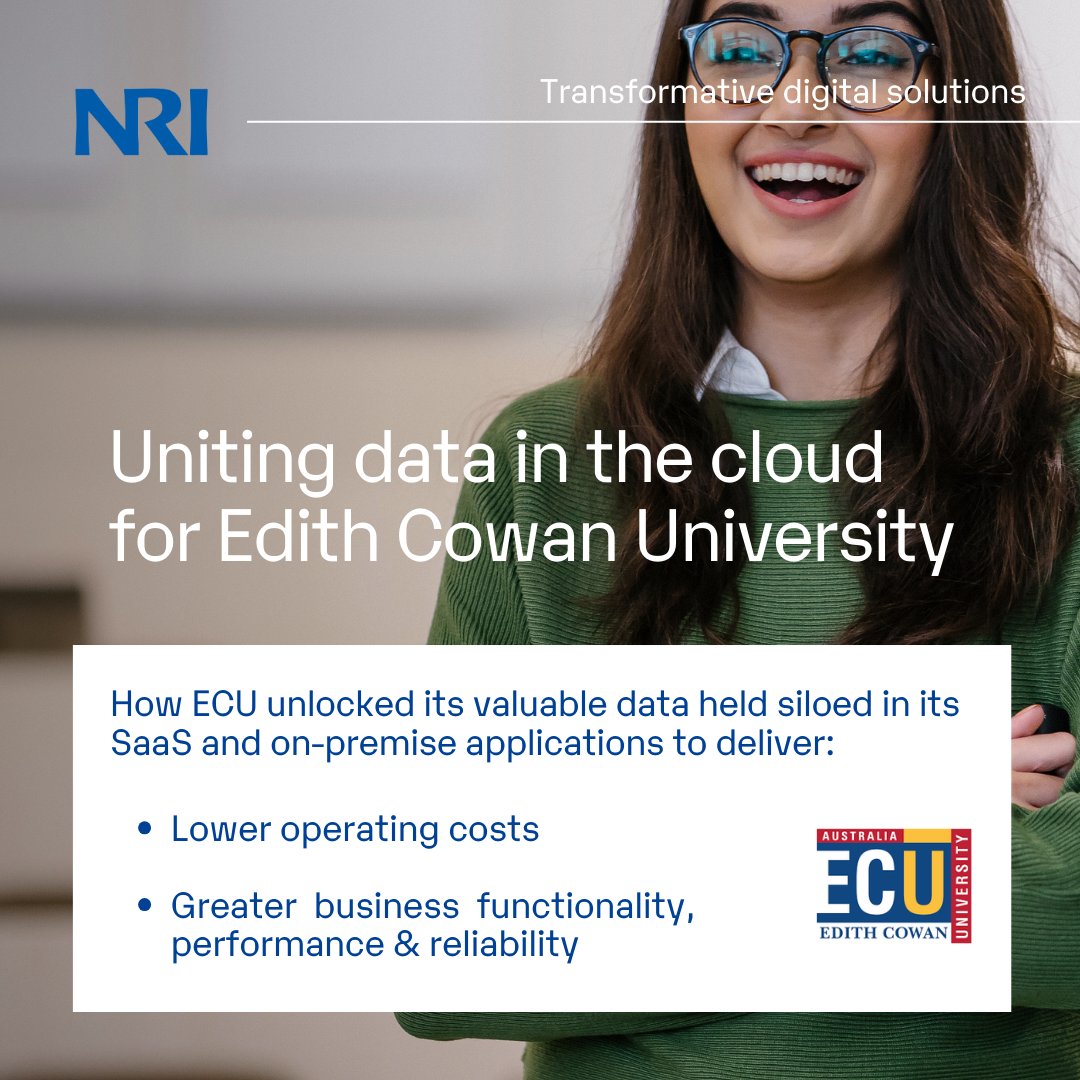 Powered by precision, progressive thinking and genuine partnerships, we'll help you transform and keep ahead of the curve. Just like we did for Edith Cowan University.

nri-anz.com/case-study/clo…

#Education #Transformation #cloud