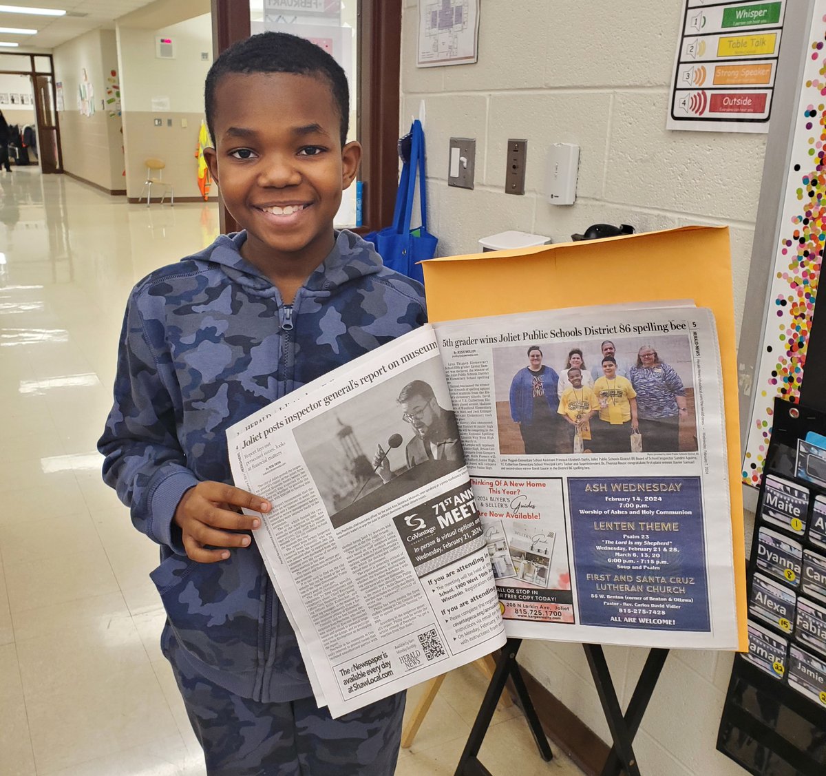Thank you <a href="/Joliet_HN/">The Herald-News - Shaw Local</a> for making this <a href="/ThigpenD86/">Thigpen Elementary</a> student's day! shawlocal.com/the-herald-new…