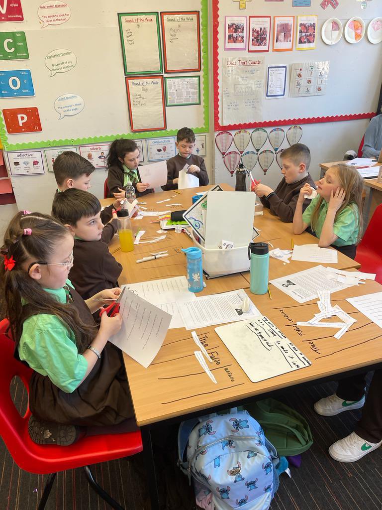 St_Denis_PS's tweet photo. Primary 4 learned about Charles Dickens today to celebrate his birthday! They worked in pairs to organise information into columns of true, false &amp; unsure based on what they learned. Well done 🥳 https://t.co/JFQr5ztuOA