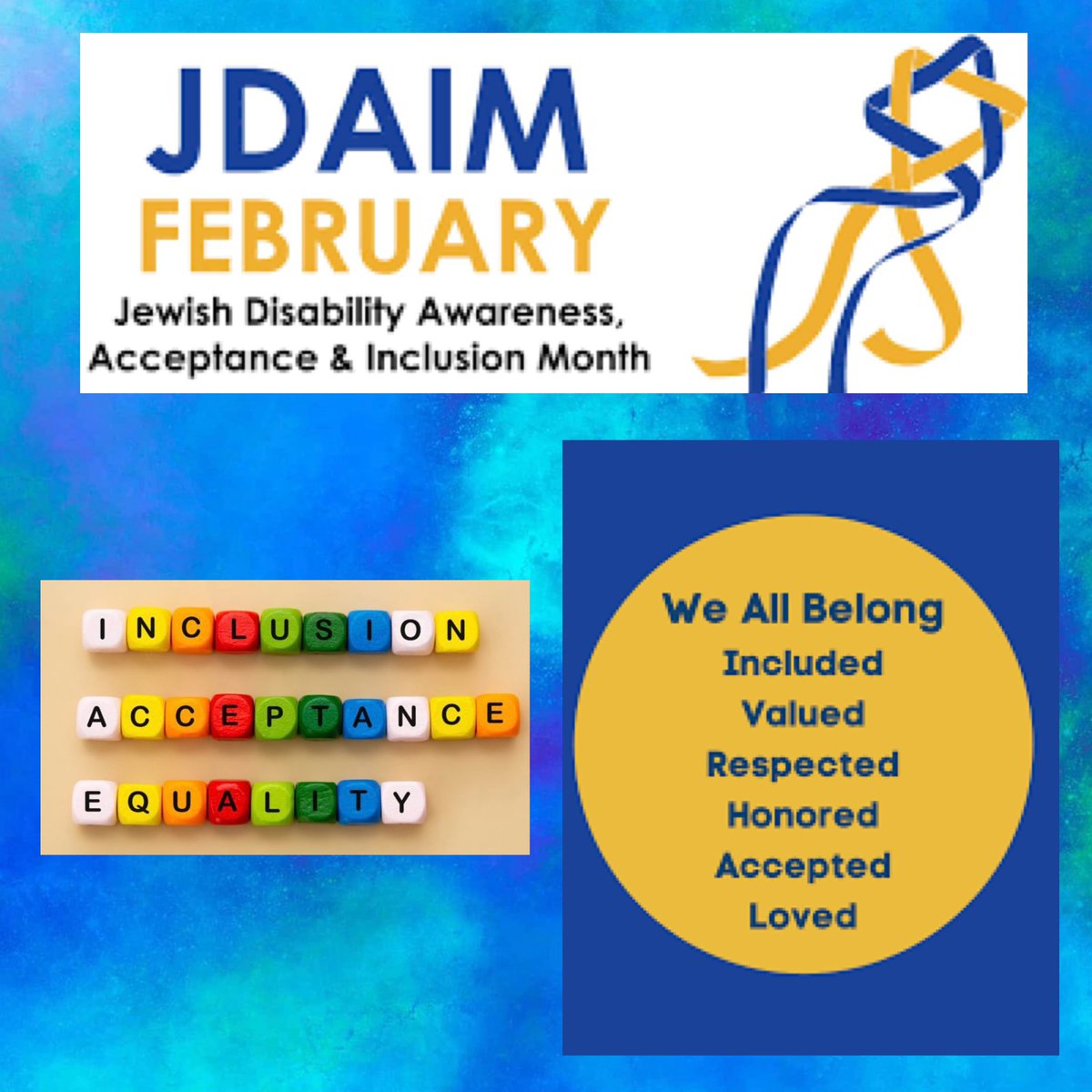 February is Jewish Disability Awareness Month. What can we do to make Judaism more disability inclusive?

For those unable to access a physical building for your Jewish lives, please feel free to join ‘Abraham & Sarah’s Tent’ facebook.com/groups/5573024…