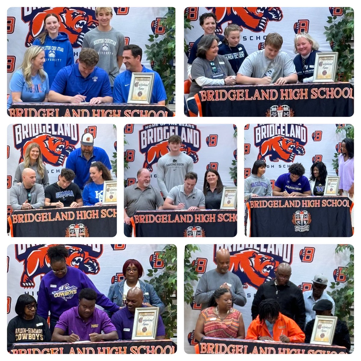 Huge National Signing Day @BridgelandFB! The class of '24 had a record 7 Senior Bears sign to play at the next level: Two each at Division III, Division II, and DI-FCS, and one DI-FBS Power 4. @FutureBearsFB, if you work hard & stick w/the process, your dreams can come true too.