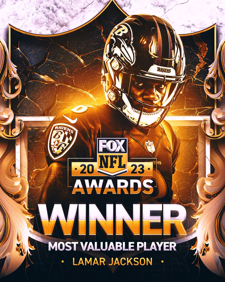 Your 2023 MVP is @Ravens QB Lamar Jackson, as voted on by NFL on FOX fans 🏆🏆