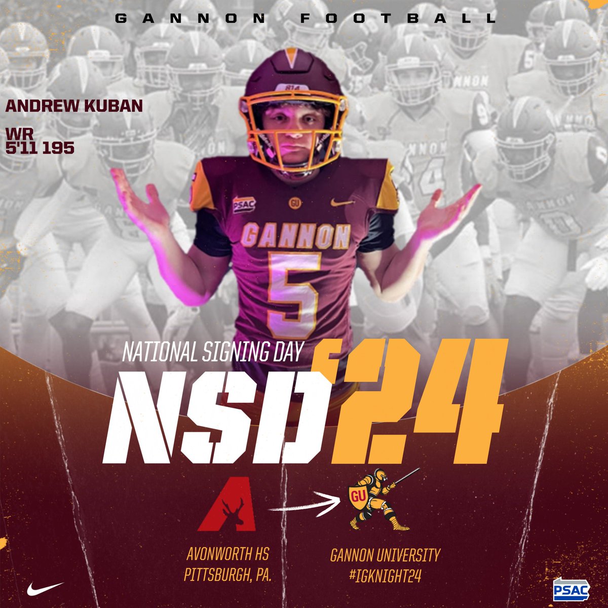 Welcome WR Andrew Kuban to the Golden Knight Family! #igKNIGHT24 #NSD24