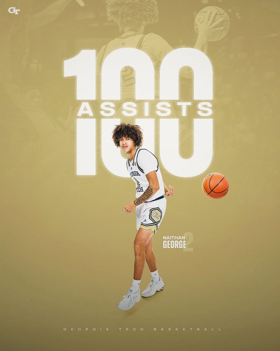 The first Tech freshman to drop 100 assists since @imanshumpert in 2008-09. Only the 12th in program history.