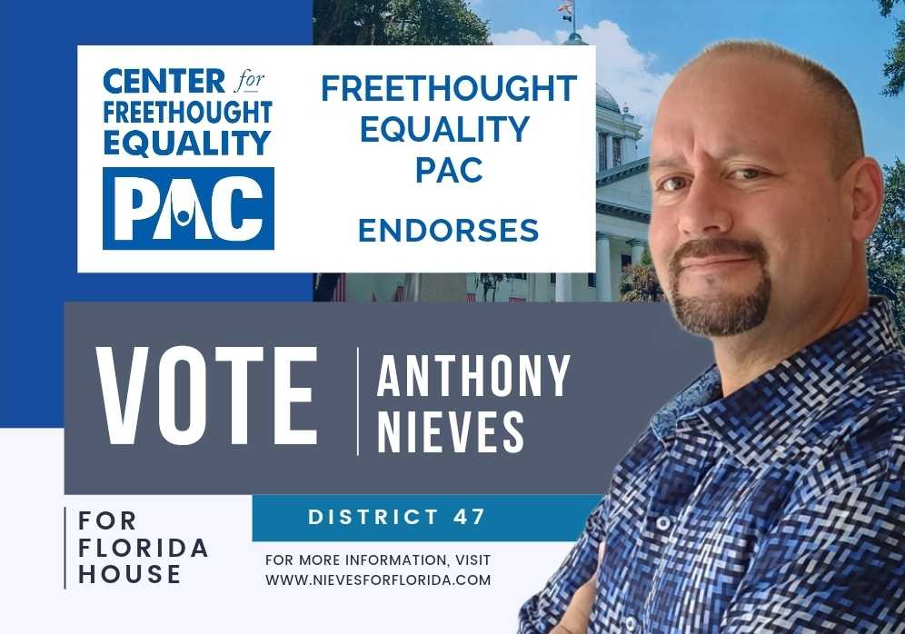 nieves4florida's tweet photo. Endorsement Alert!

The Center for Freethought Equality (CFE) is the advocacy and political arm of the American Humanist Association. CFE advocates for issues like the separation of church and state, protecting civil liberties, and advancing progressive policies. https://t.co/7ADdLmma8d