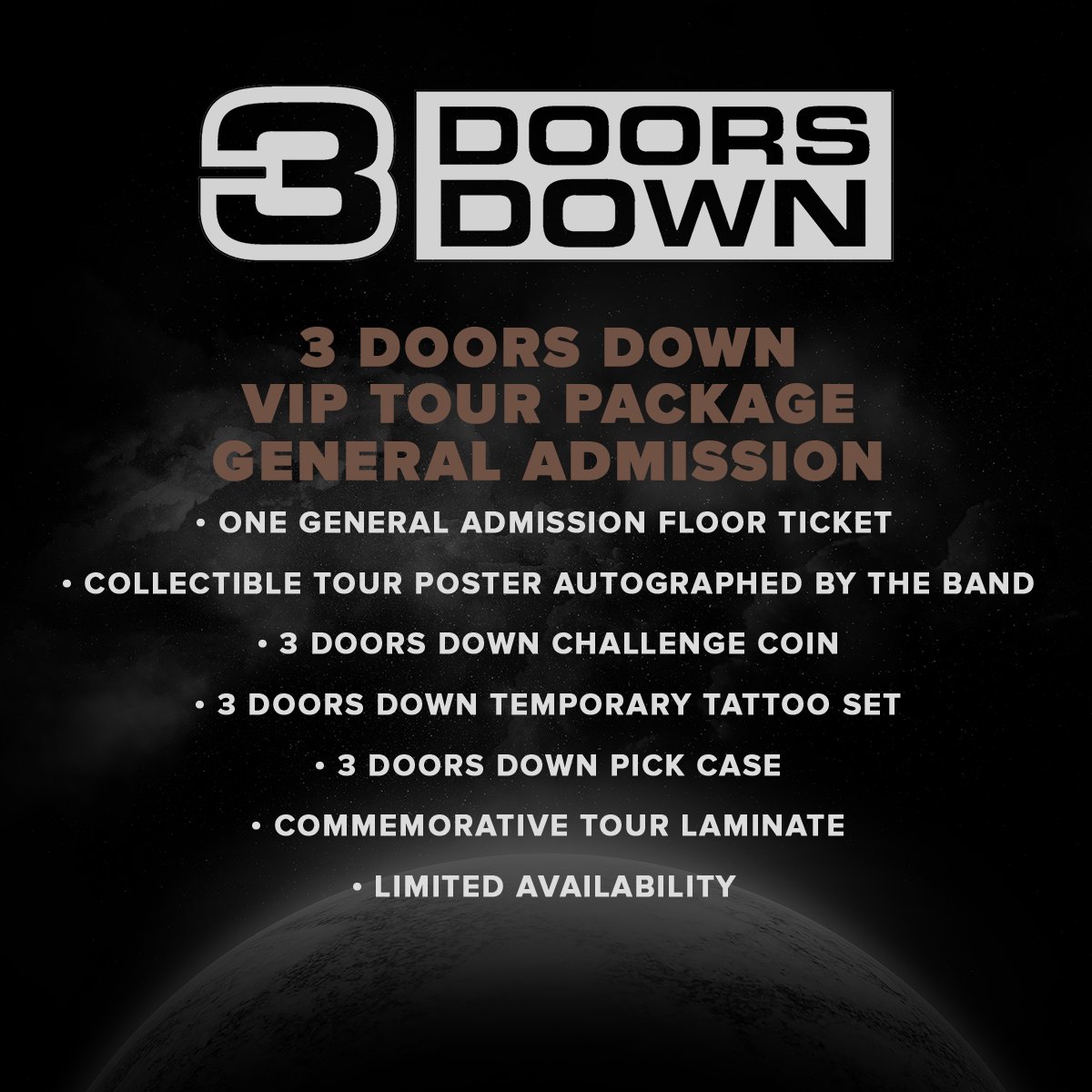 Don’t miss your chance to be a VIP at the newly announced dates with Creed! Head to our website to get yours today! 🔥 3doorsdown.com/#!/events