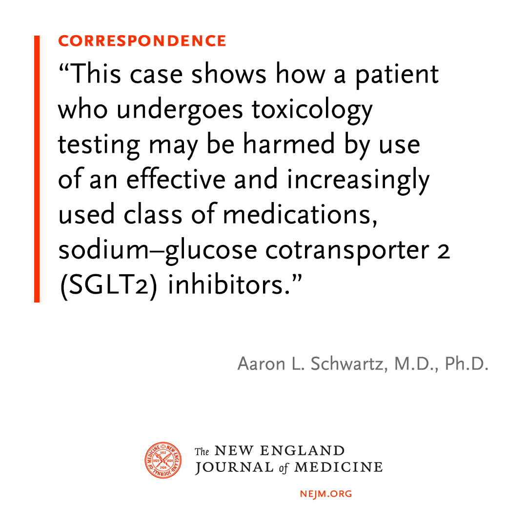 NEJM's tweet photo. A patient with diabetes who was taking empagliflozin, an SGLT2 inhibitor, had false positive urine screening tests for ethanol in a room-temperature sample, owing to bacterial fermentation of glucose that yielded ethanol. Read the full correspondence: https://t.co/keZ5P5Aozl https://t.co/U7IPA7FX8x